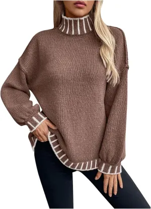 Turtleneck Sweater Women, Winter Sweaters for Women, Chunky Knit Sweater, Ladies Sweaters, Oversized Sweater