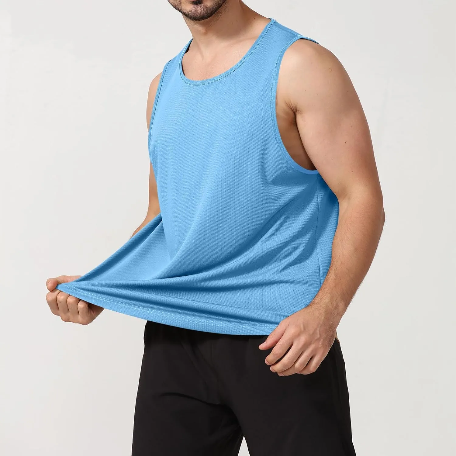 Uillui Mens Workout Tank Tops Quick Dry Running Shirts Sleeveless Mesh Muscle Gym Shirts Athletic Training Sports ​Tank Tops