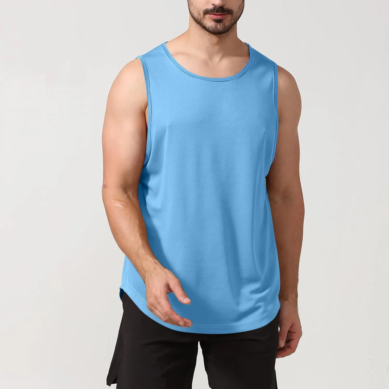 Uillui Mens Workout Tank Tops Quick Dry Running Shirts Sleeveless Mesh Muscle Gym Shirts Athletic Training Sports ​Tank Tops