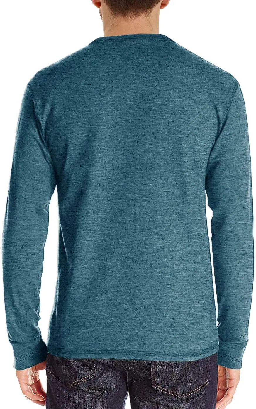 Uposiut Mens Henley Shirts Long/Short Sleeve T Shirt Fashion Casual Basic Plain Cotton Tee Shirts