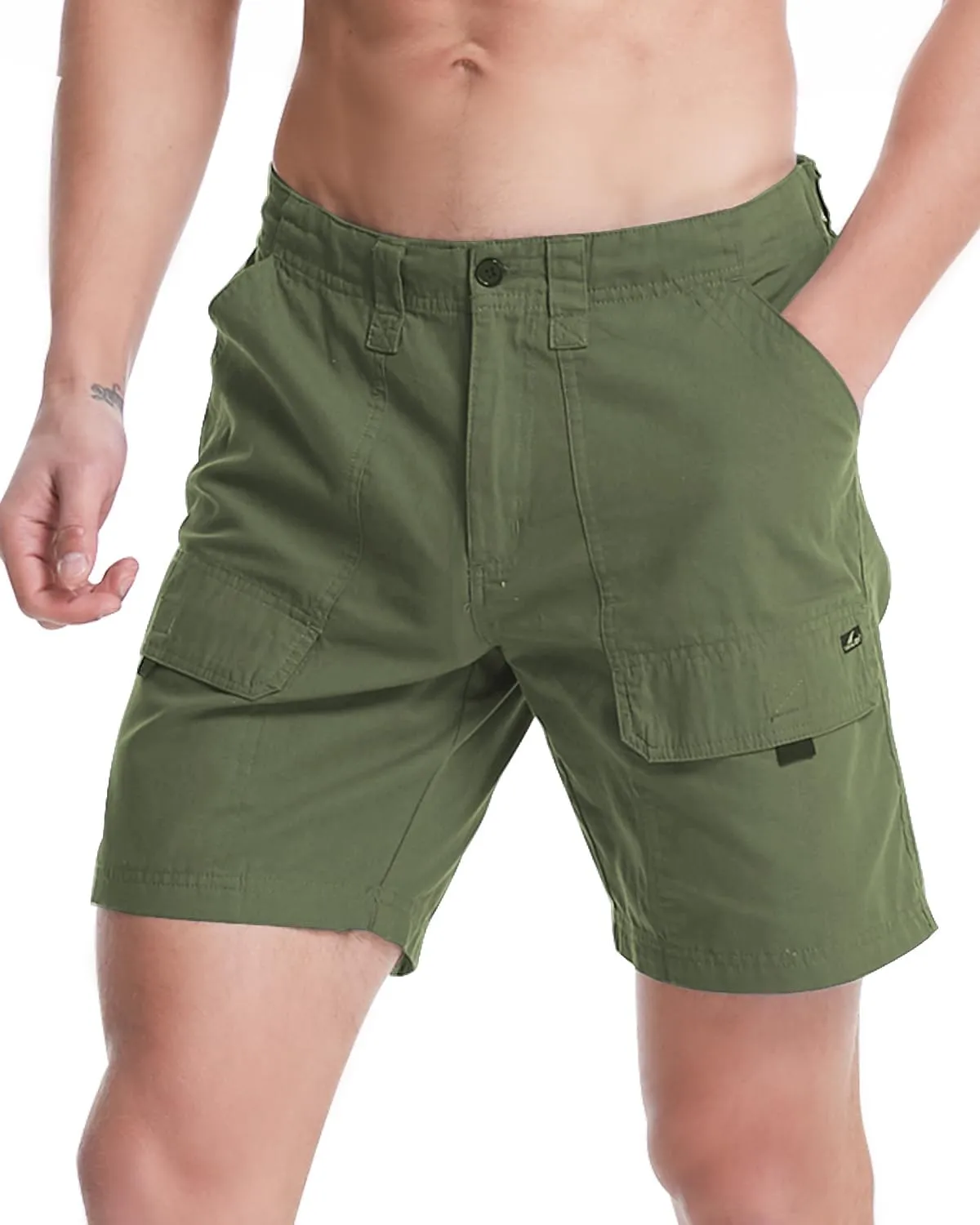VAYAGER Sports Men's Cargo Shorts Cotton Lightweight Multi Pocket Casual Outdoor Hiking Shorts
