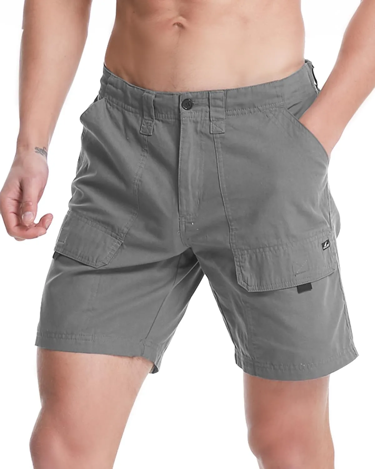 VAYAGER Sports Men's Cargo Shorts Cotton Lightweight Multi Pocket Casual Outdoor Hiking Shorts