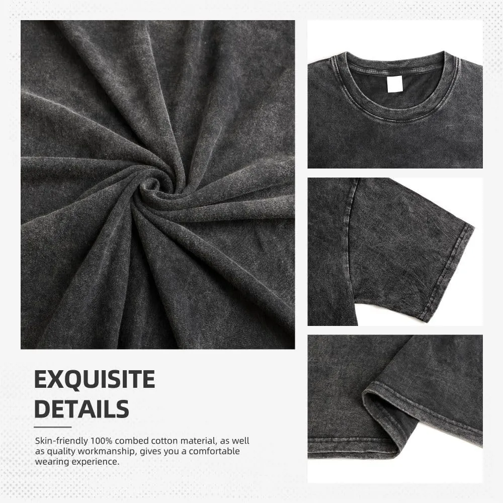 Vintage Oversized Man's T Shirt Classics Round Neck Cotton T Shirts Tops