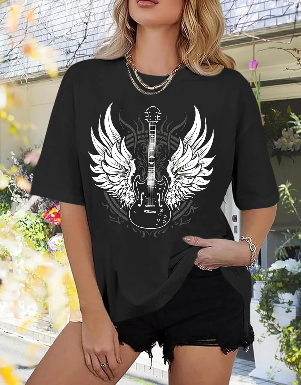 Wildflowers Oversized T-Shirt Women Oversized Floral T Shirts Flower Plant Shirts Summer Plant T-Shirt
