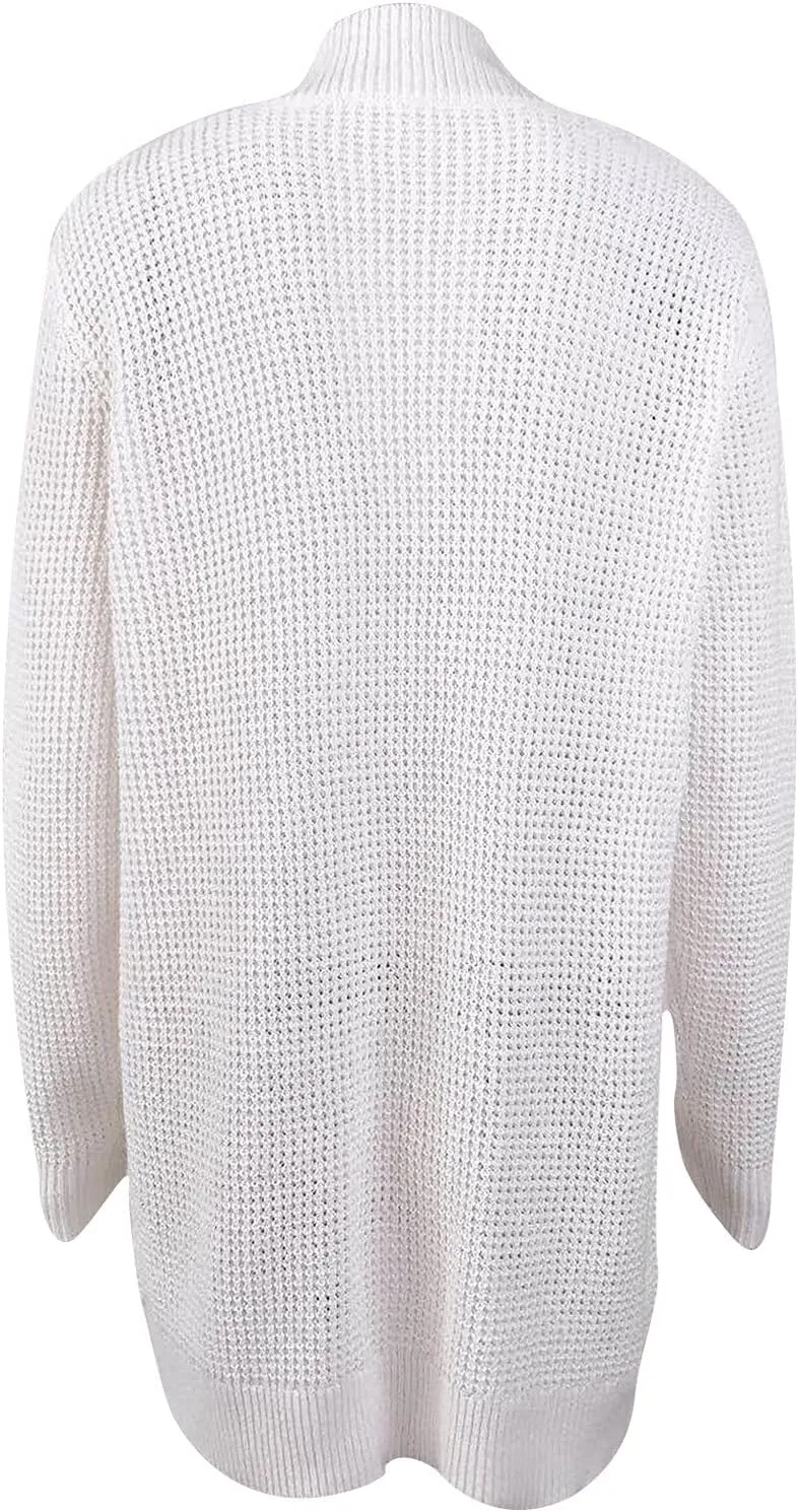 Wkishenl Womens Loose Open Front Cardigan Long Sleeve Chunky Coat Casual Lightweight Soft Knit Sweaters Outwear with Pockets