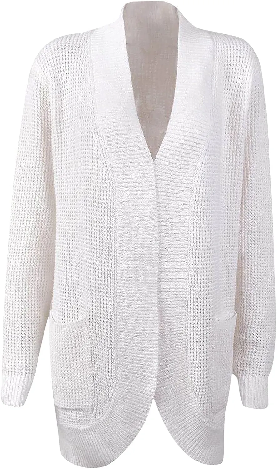 Wkishenl Womens Loose Open Front Cardigan Long Sleeve Chunky Coat Casual Lightweight Soft Knit Sweaters Outwear with Pockets