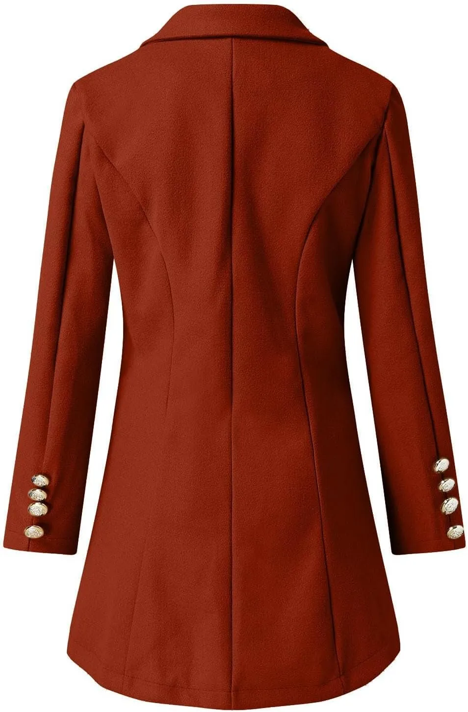 Woman Wool Elegant Blend Coat Slim Female Long Coat Outerwear Jacket Wool Blend Overcoat Women Womens Coat