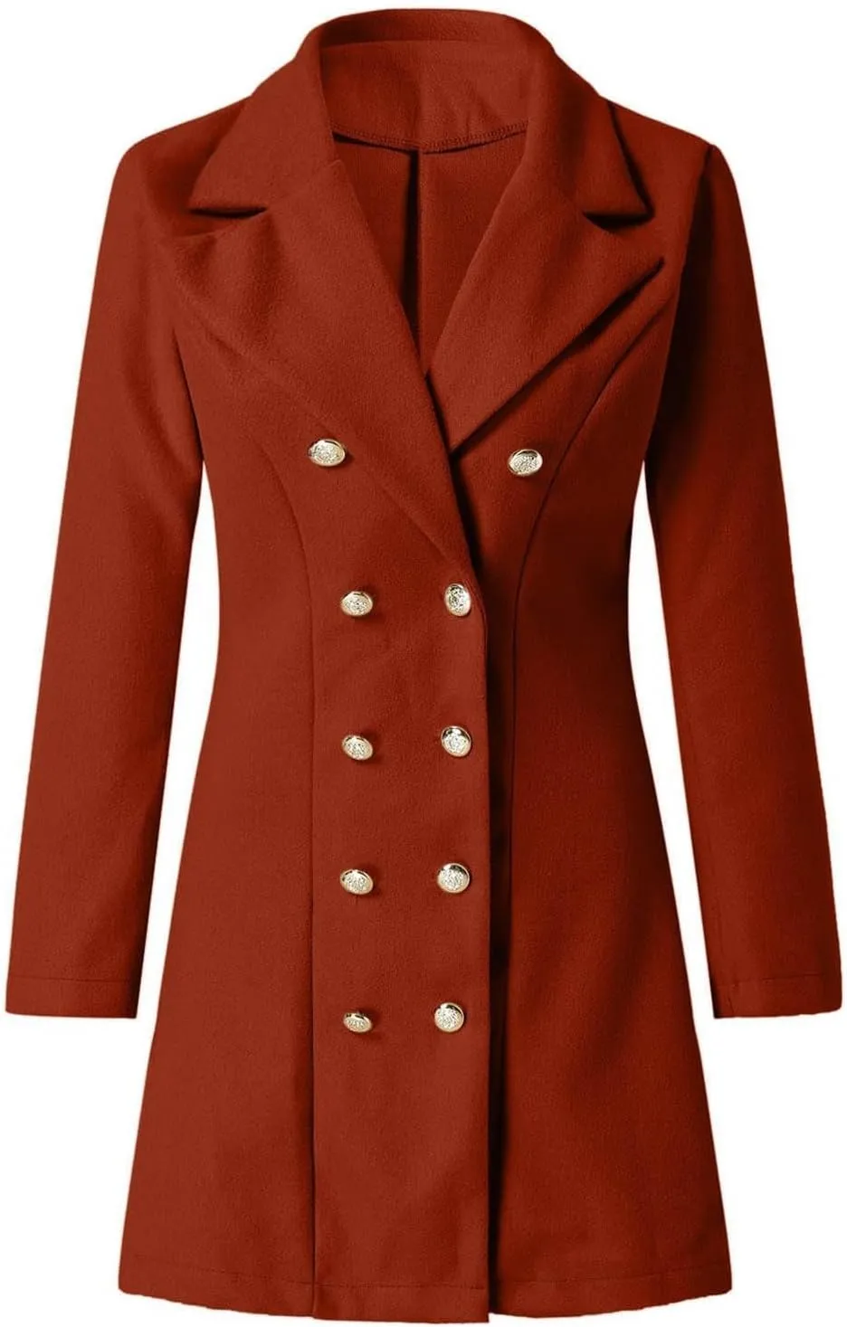 Woman Wool Elegant Blend Coat Slim Female Long Coat Outerwear Jacket Wool Blend Overcoat Women Womens Coat