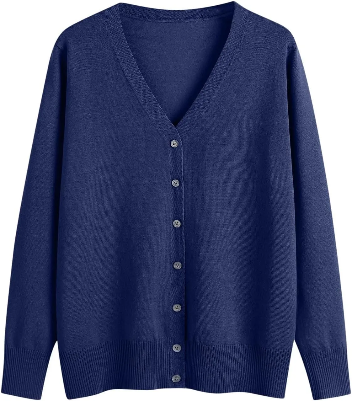 Women Cardigan Sweater Lightweight Solid Open Front Button Down Cardigan Slim Fit Long Sleeve Causal Knit Cardigan