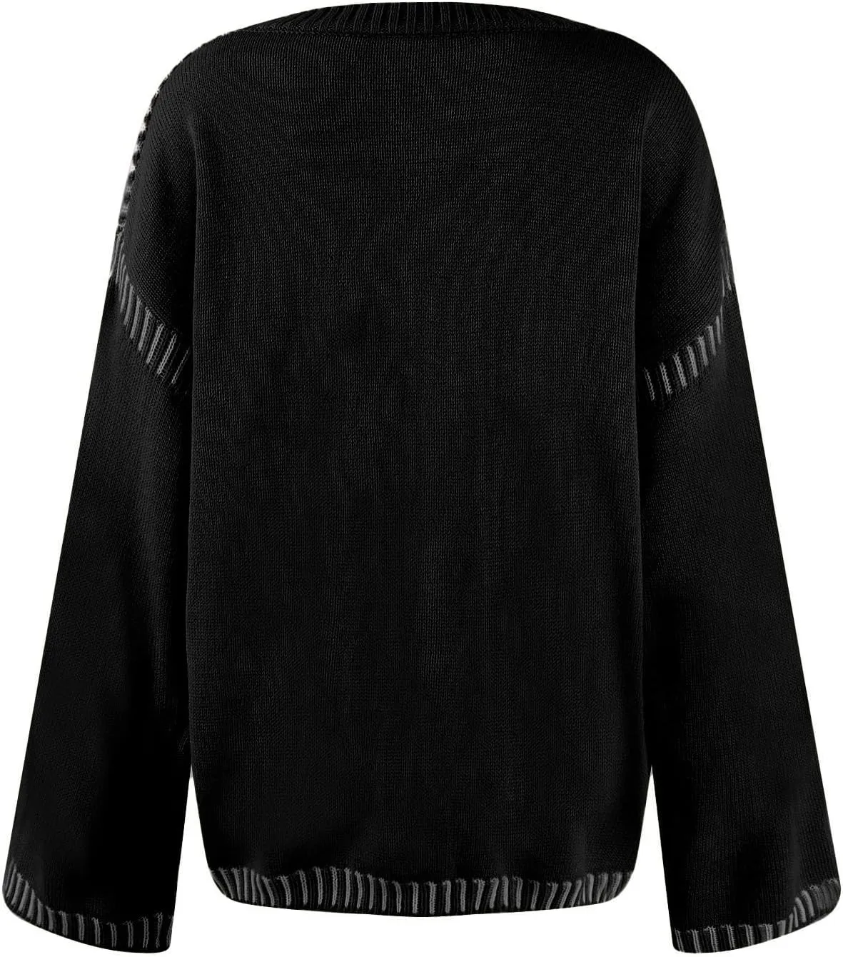 Women Knitted Sweater Chunky Y2k Drop Shoulder Pullover Cute Warm Jumper Crochet Fall Winter Knitted Outfits