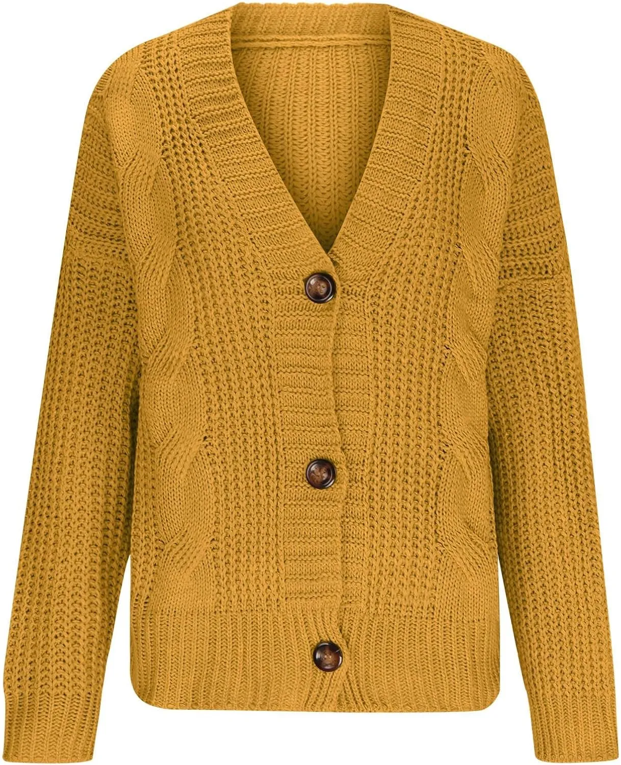 Women's 2024 Fashion Chunky Knit Cardigans Open Front Long Sleeve Sweaters Outerwear Lightweight Soft Shrugs Tops