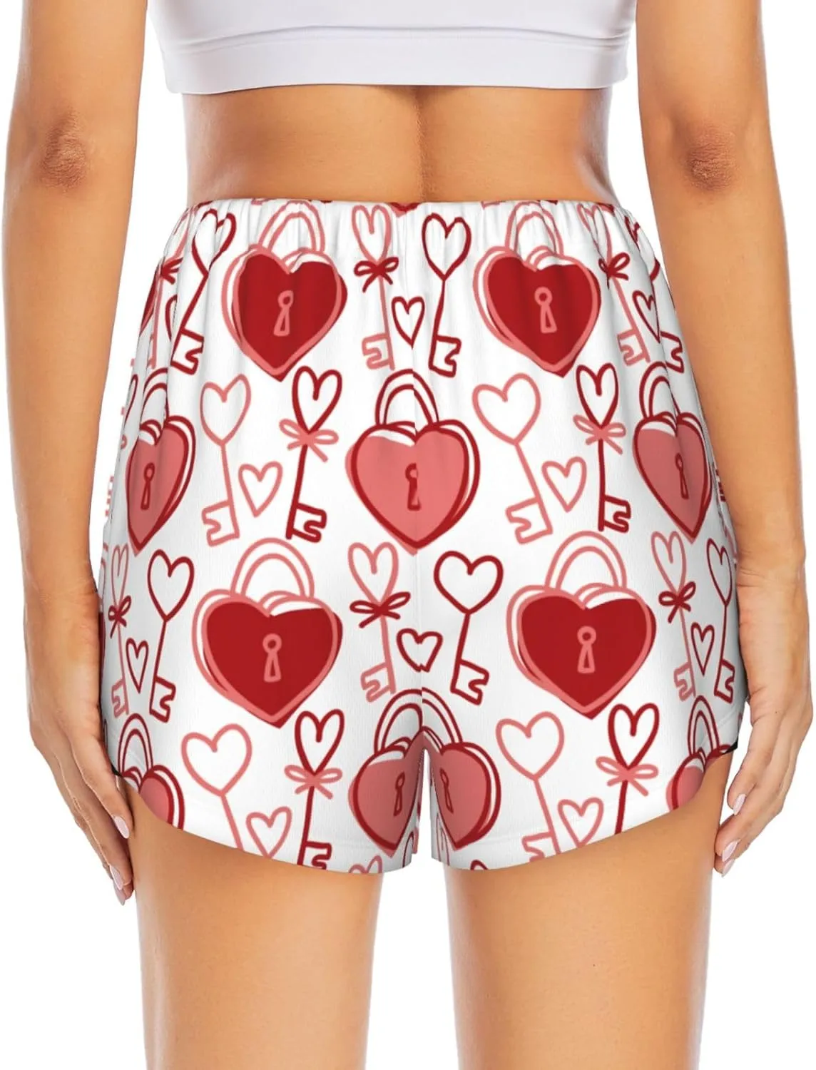 Women's Athletic Shorts 2 in 1 Running Shorts with Pockets Workout Gym Sports Shorts