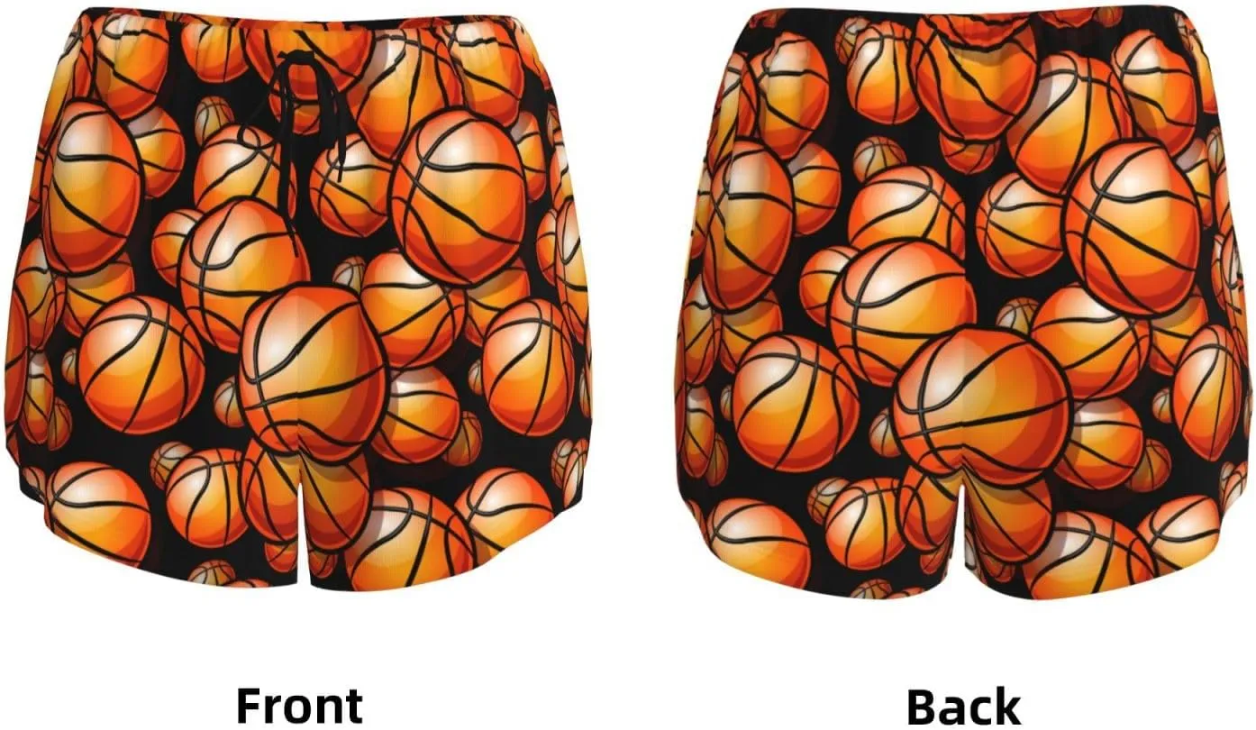 Women's Athletic Shorts 2 in 1 Running Shorts with Pockets Workout Gym Sports Shorts