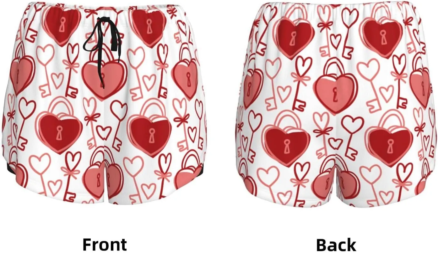 Women's Athletic Shorts 2 in 1 Running Shorts with Pockets Workout Gym Sports Shorts