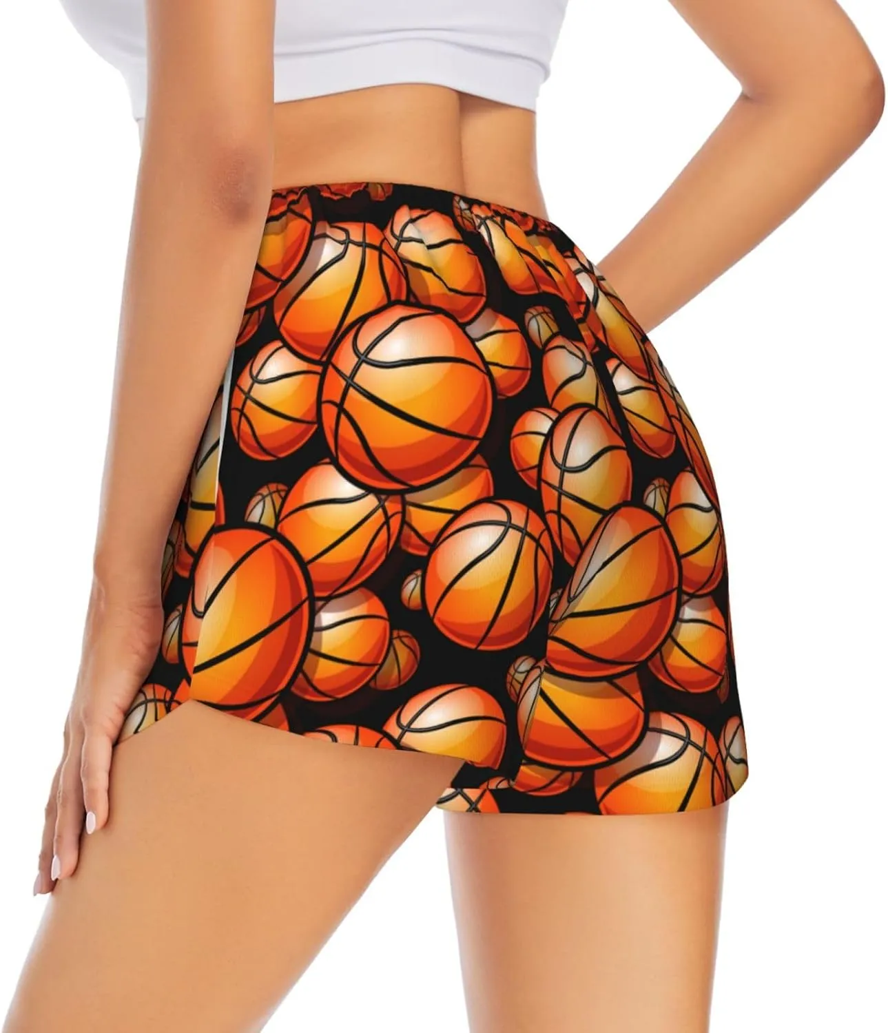 Women's Athletic Shorts 2 in 1 Running Shorts with Pockets Workout Gym Sports Shorts