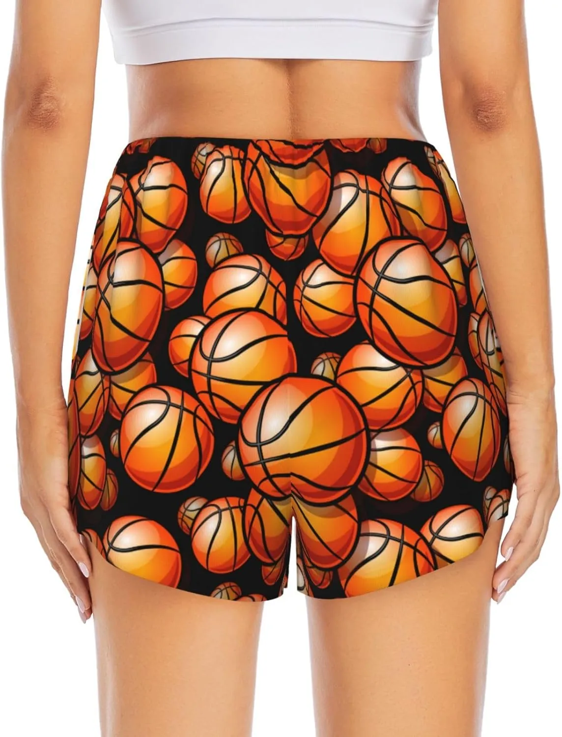 Women's Athletic Shorts 2 in 1 Running Shorts with Pockets Workout Gym Sports Shorts