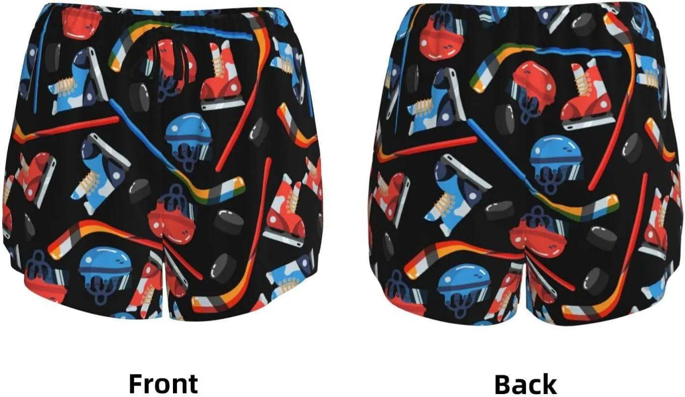 Women's Athletic Shorts 2 in 1 Running Shorts with Pockets Workout Gym Sports Shorts