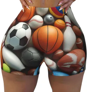 Women's Athletic Stretch Shorts Sports-Ball-Baseball-Basketball Running Shorts for Women