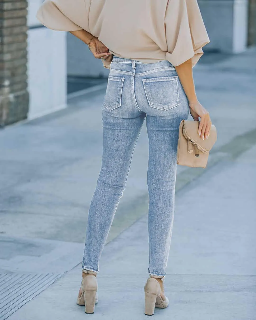 Women's Boyfriend Skinny Jeans Ripped Distressed Stretchy Denim Pants