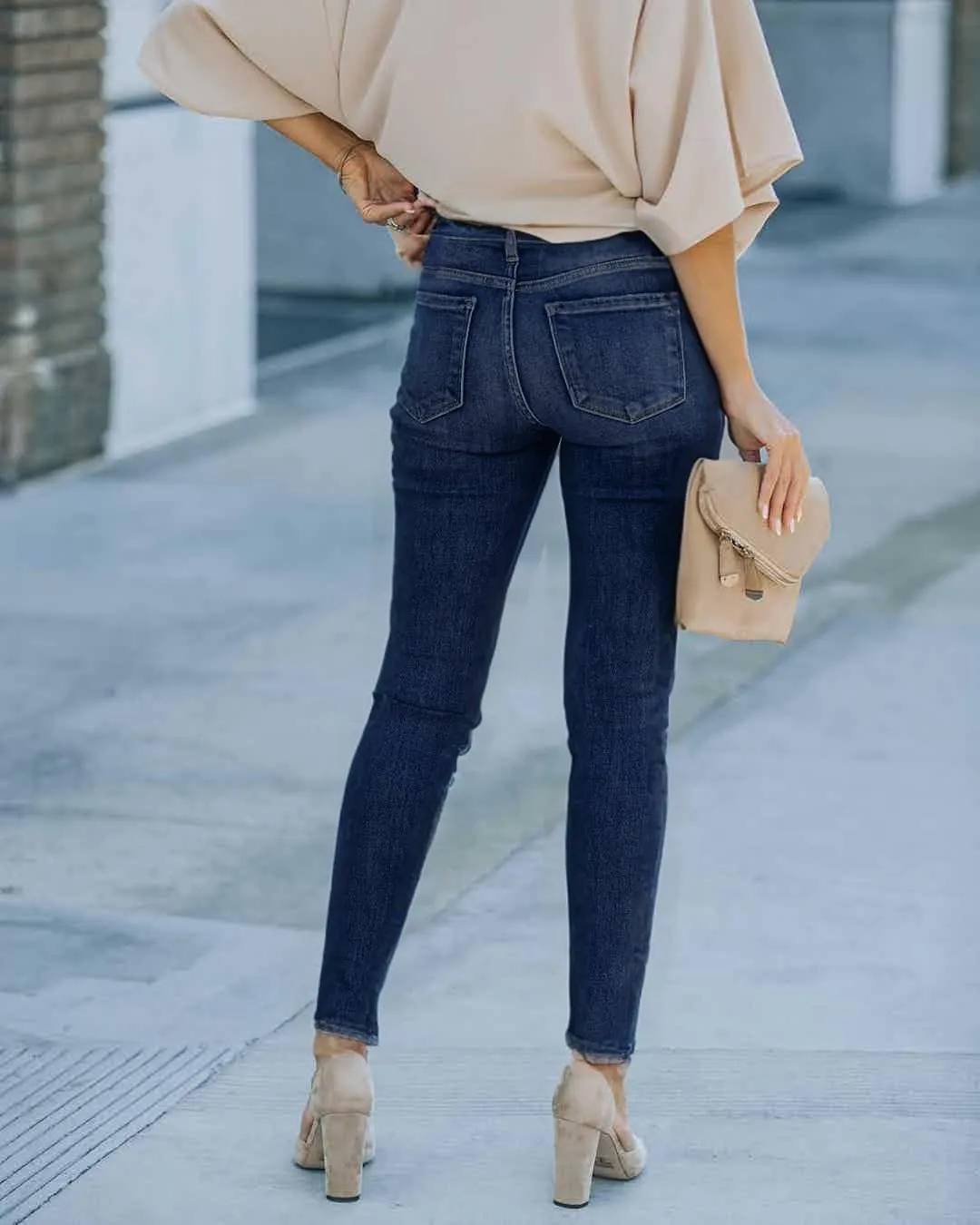 Women's Boyfriend Skinny Jeans Ripped Distressed Stretchy Denim Pants