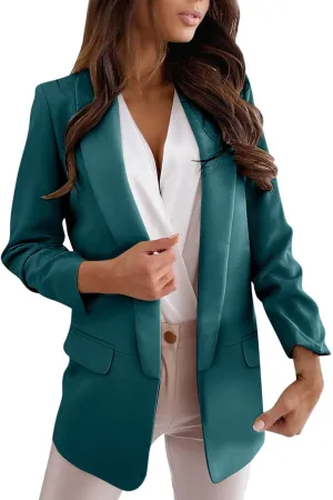 Womens Business Blazers Dressy Loose Lightweight Open Front Cardigan Jackets Long Sleeve Formal Work Suits with Pocket