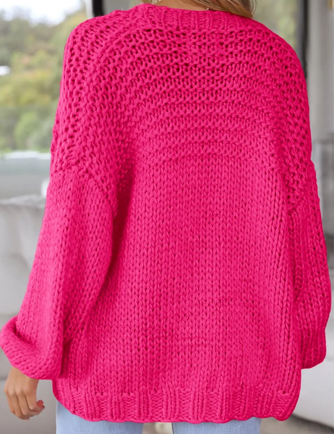 Women's Cardigan Soft Pocketed Long Sleeves Casual Knitted Open Front Cardigans Lightweight Sweaters