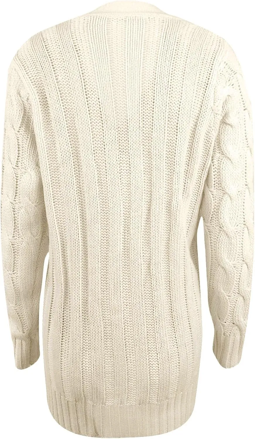 Womens Cardigan Sweaters Dressy Casual Long Sleeve Cable Knit Sweater Open Front Cardigan Button Loose Coat