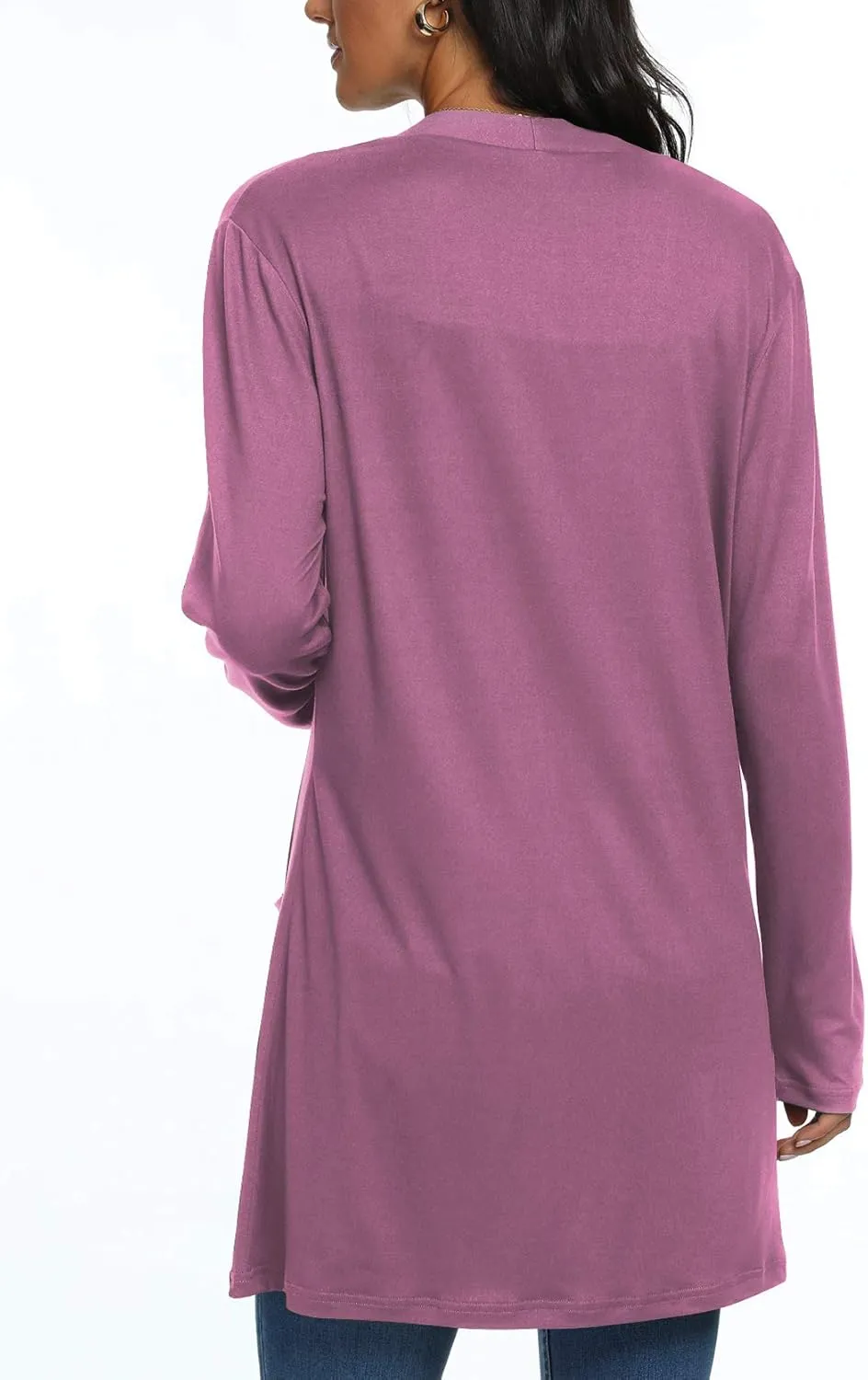 Womens Casual Lightweight with Pocketes Long Sleeve Open Front Cardigan