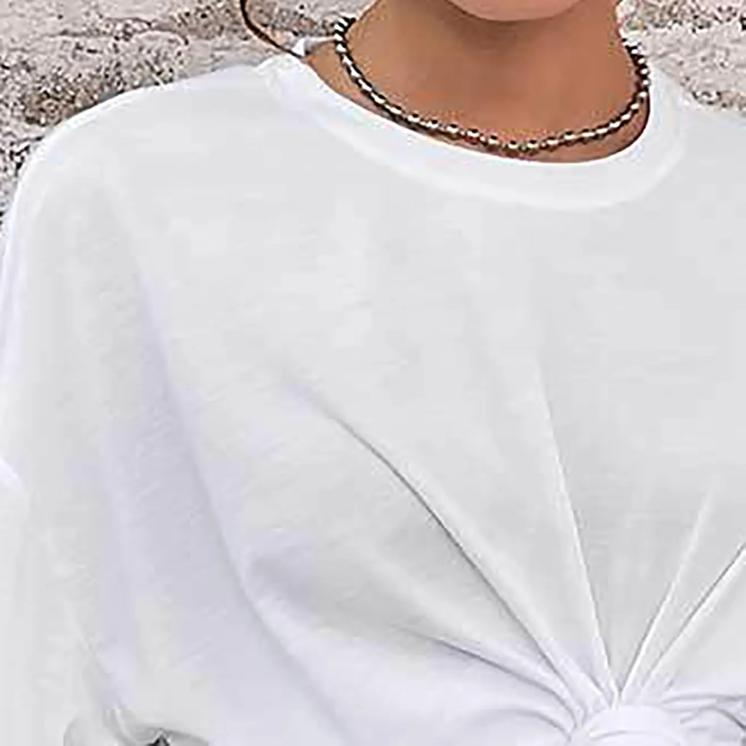 Women's Casual Oversized T-Shirts Summer Crewneck Short Sleeve Workout T Shirt Loose Plain Cotton Basic Tee Tops