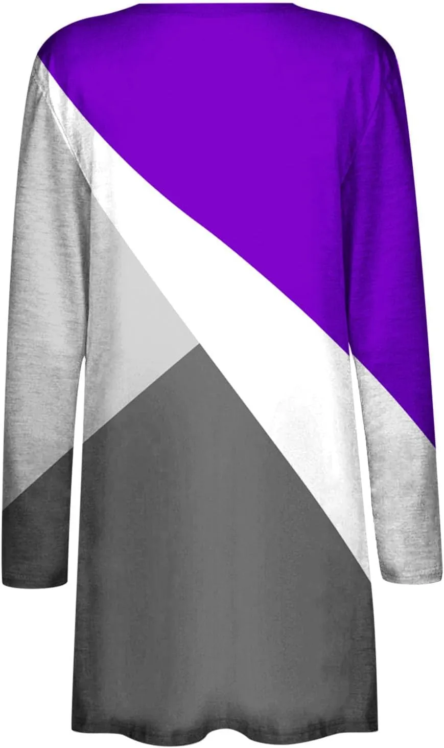 Womens Color Block Lightweight Cardigans Casual Long Sleeve Shrugs Open Front Cardigan Sweaters Trendy Clothing