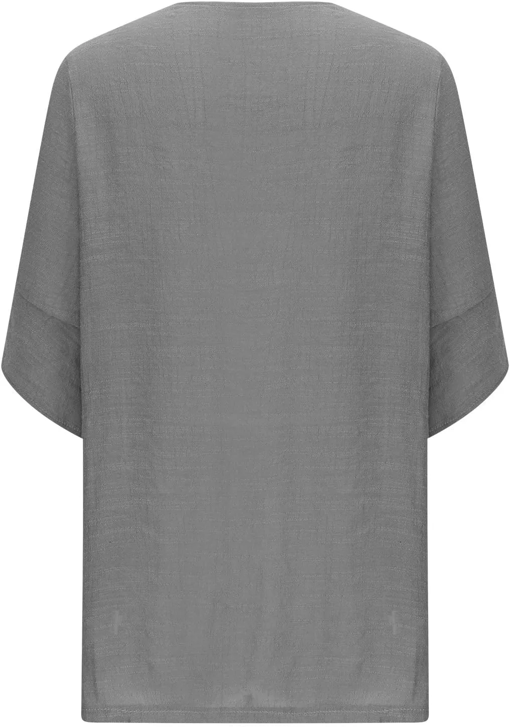 Women's Cotton Linen Middle Sleeve Cardigans Plus Size Lightweight Open Front Cover Up Summer Fall Solid Tops S-5XL