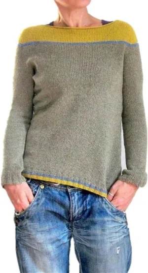 Women's Crewneck Fair Isle Knit Sweater Vintage Boho Aztec Print Oversized Pullover Top Knitwear