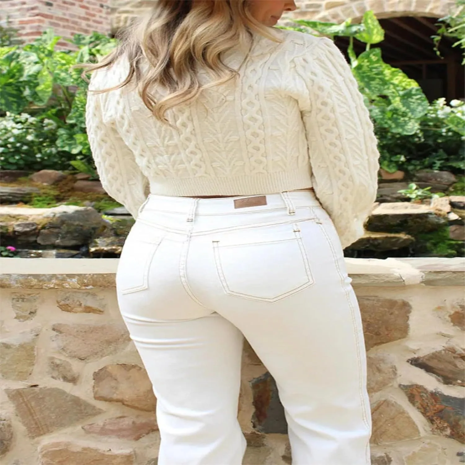 Womens Cropped Cardigan Tie Front Cable Knit Crop Sweater Long Puff Sleeve Bow Tie Chunky Knitwear Tops