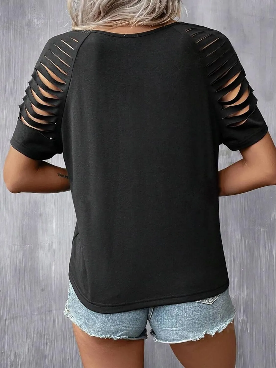 Womens Cut Out Cold Shoulder T Shirts Boho Floral Graphic Tshirts Nashville Country Lacerated Sleeve Cowgirls Tee Tops