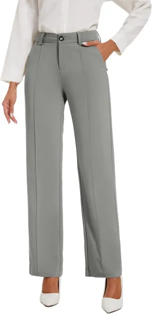 Womens Dress Pants Stretchy Business Casual Work Pants Straight Leg Slacks for Office