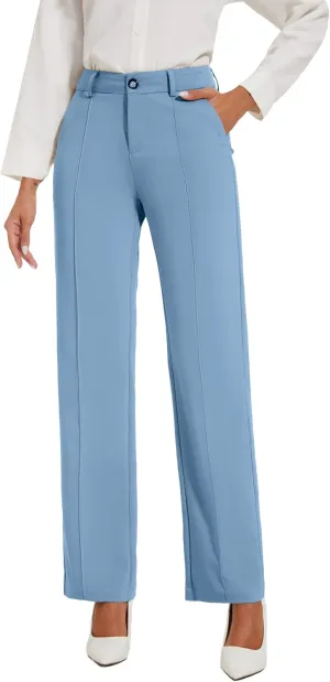Womens Dress Pants Stretchy Business Casual Work Pants Straight Leg Slacks for Office