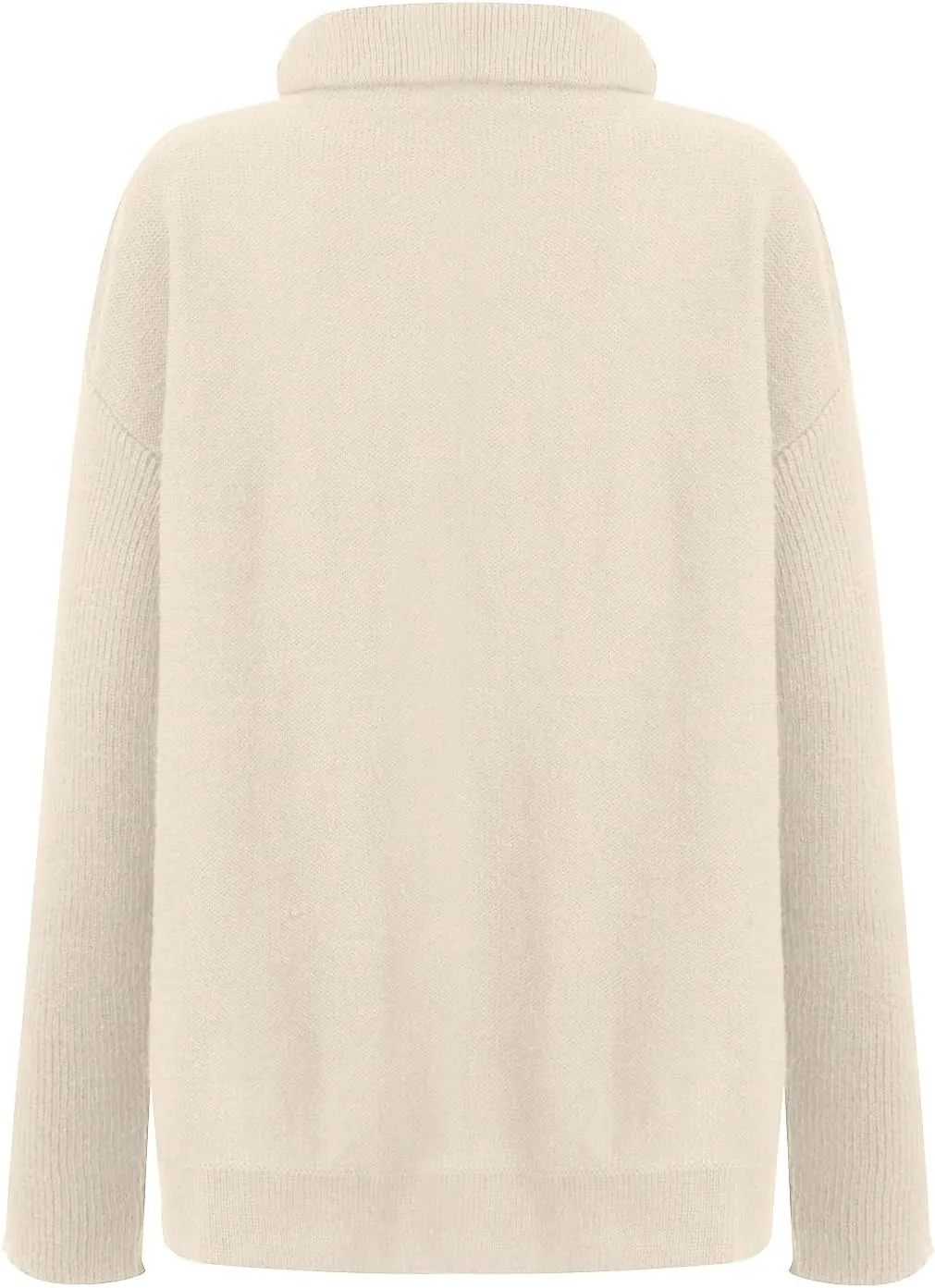 Women's Fall Winter Trendy Loose Turtleneck Long Sleeve Solid Knit Sweater