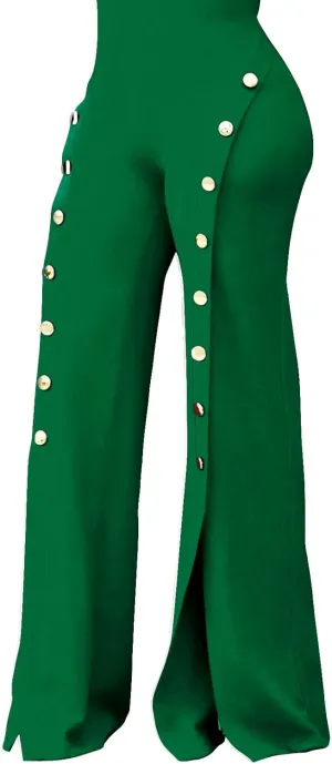 Women's High Waisted Stretchy Bootcut Pull On Dress Pants Casual Work Pants Curves Trousers