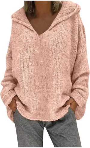 Womens Knit Sweater Oversized Turtleneck Sweater 2024 Fall Winter Warm Loose Sweater Casual Loose Pullovers