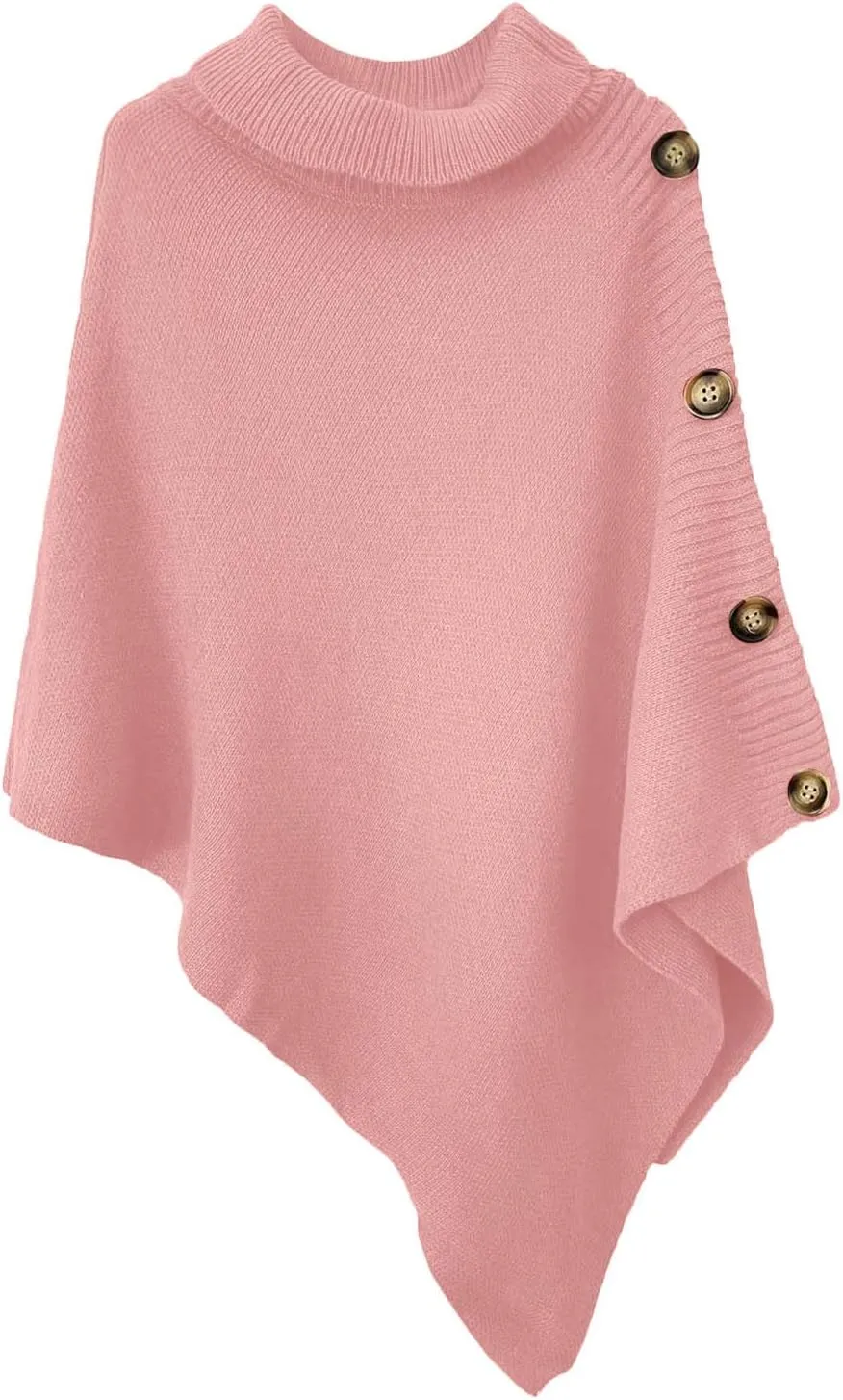 Womens Knit Sweater Oversized Turtleneck Sweater Drop Shoulder Crewneck Sweater Long Sleeve Sweaters Outerwear