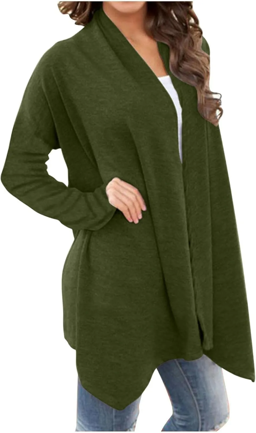 Womens Lightweight Cardigan Sweater Knit Loose Long Sleeve Sweater Casual Soft Drape Open Front Fall Dusters 2024