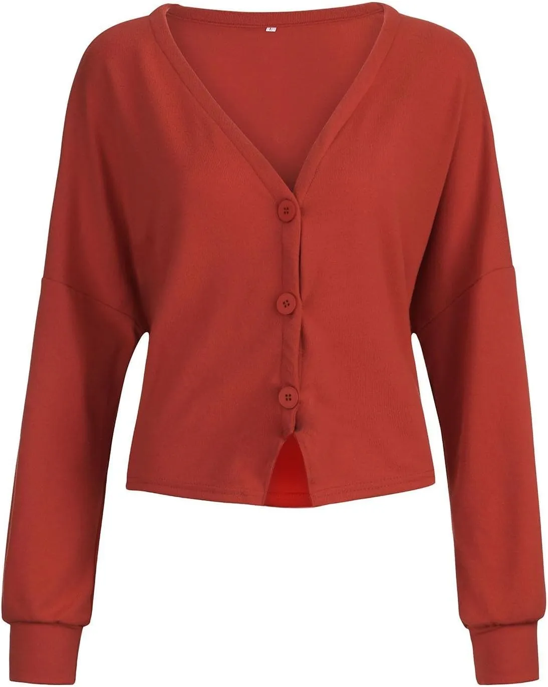 Women's Long Sleeve V-Neck Cardigans Soft Open Front Sweater Comfortable Loose Button Casual Fall Clothes
