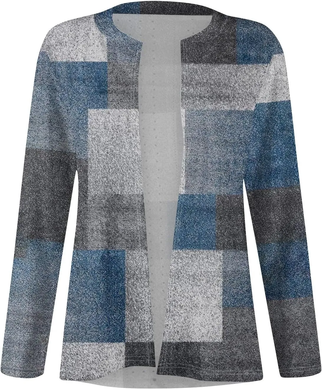 Womens Open Front Lightweight Cardigan Retro Print Long Sleeve Blouse Tops Coat Casual Duster Cardigan Jackets
