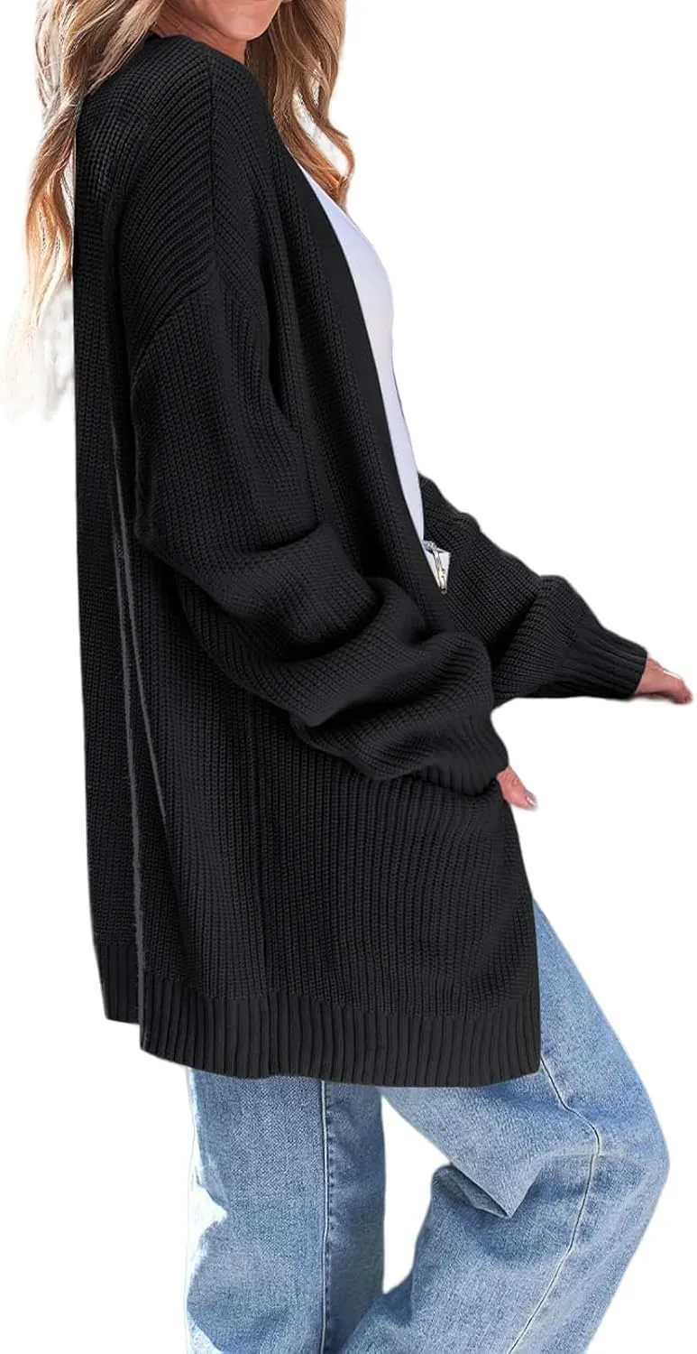 Womens Oversized Cardigans Long Sleeve Open Front Knit Sweaters Fall Trendy Jacket Clothes