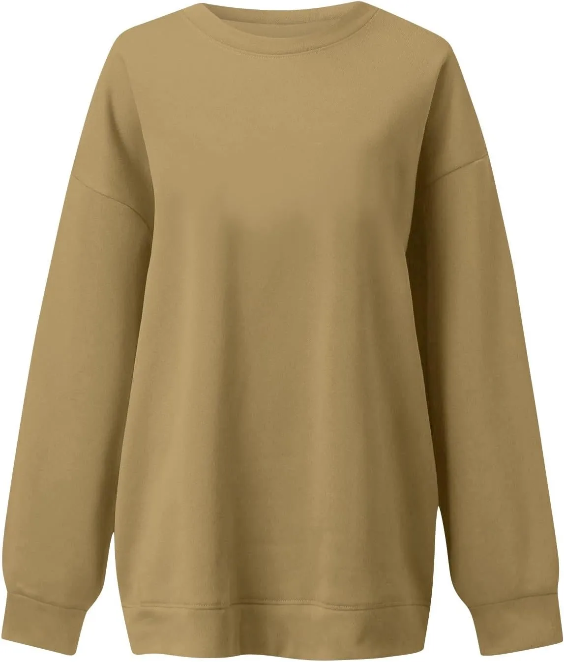 Womens Oversized Sweatshirt Fleece Pullover Comfy Crew Neck Sweatshirt Trendy Y2k Winter Outfits Preppy Clothes