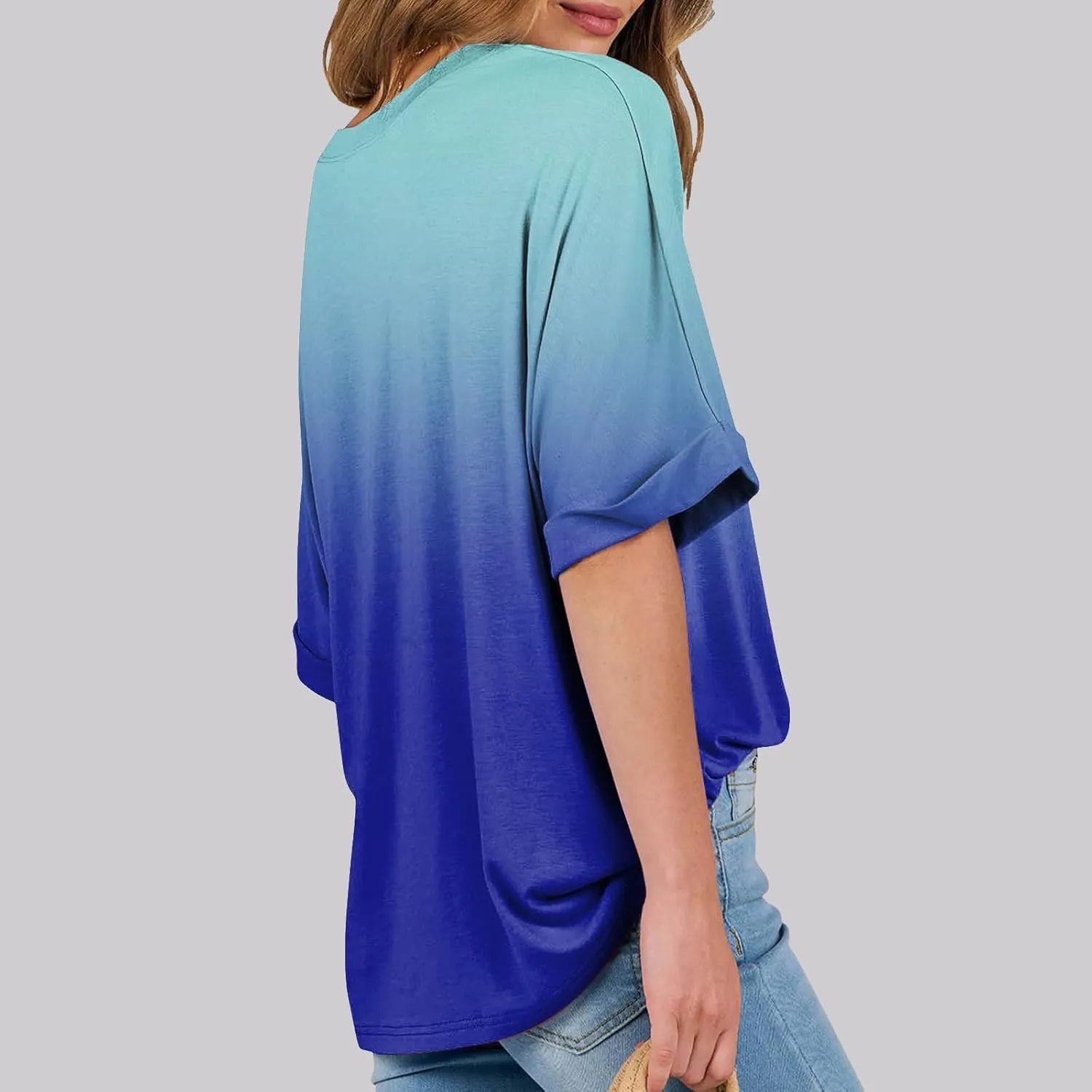 Women's Oversized T Shirts Short Sleeve Crewneck Summer Tops Casual Loose Fit Basic Tee Shirts