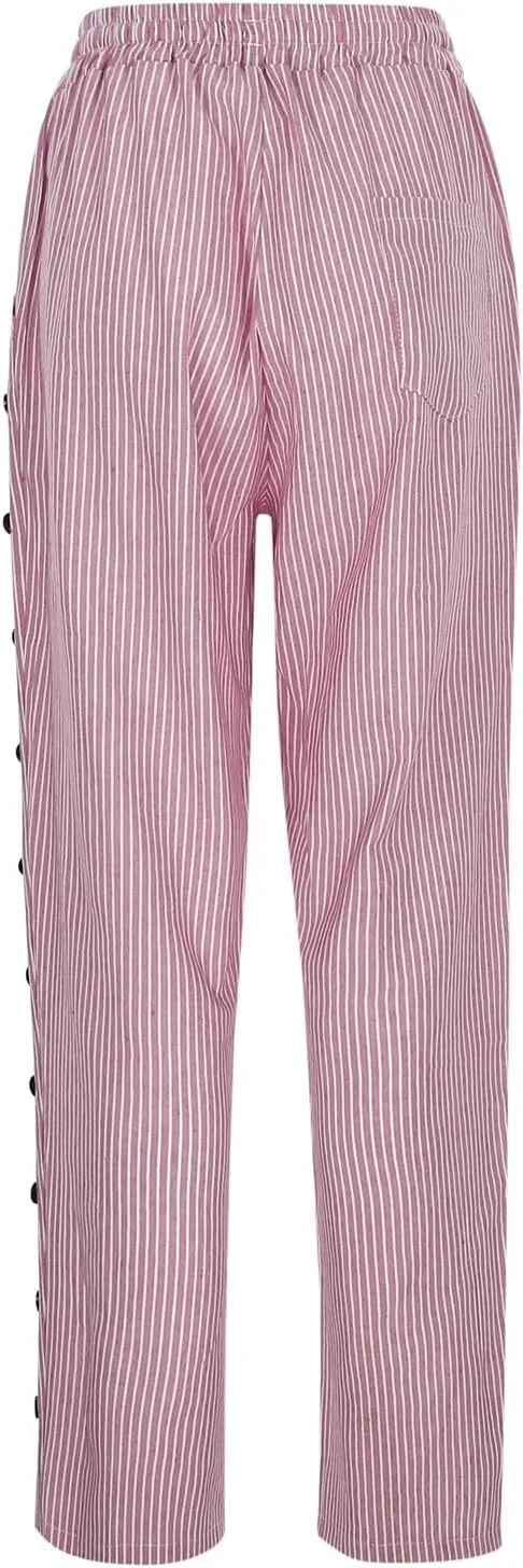Women's Pants, Linen Casual Pants Straight Leg Trendy Peasant Plaid Cotton Stretchy