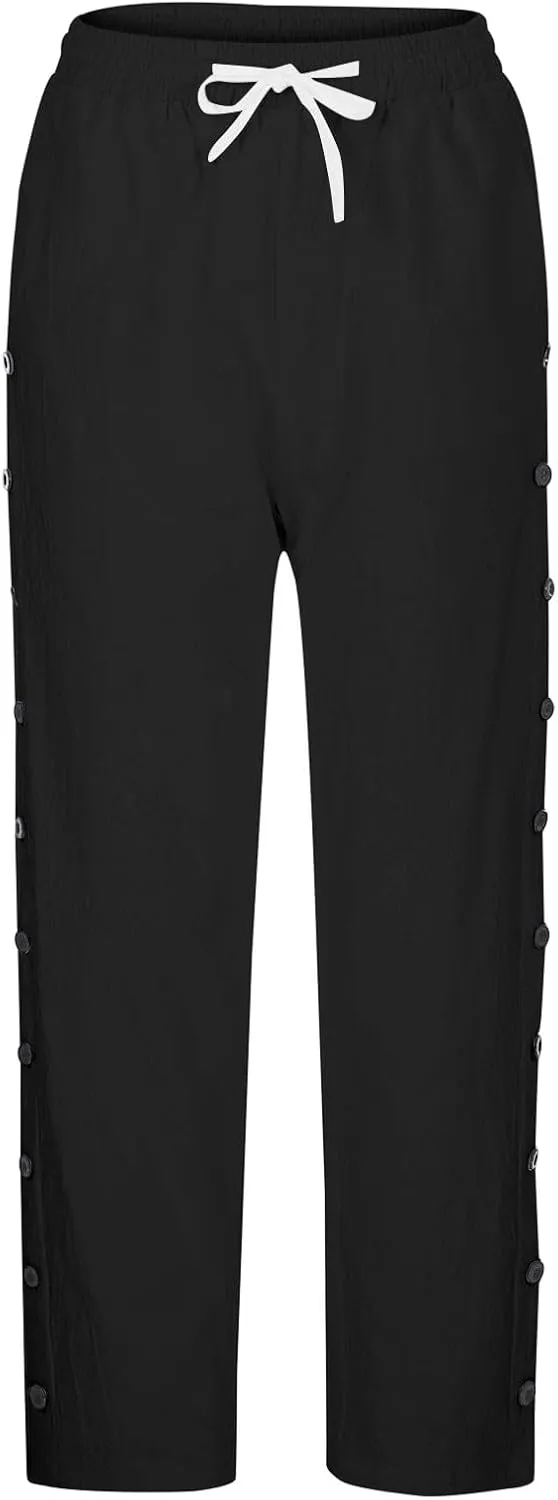Women's Pants, Linen Casual Pants Straight Leg Trendy Peasant Plaid Cotton Stretchy