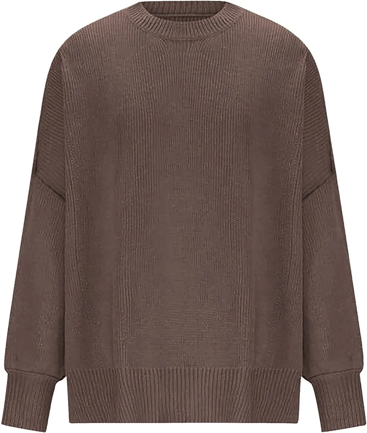Women's Pullover Sweaters Solid Color Cable Knit Sweater Women Crew Neck Jumper Sweatshirt Batwing Tops for Women