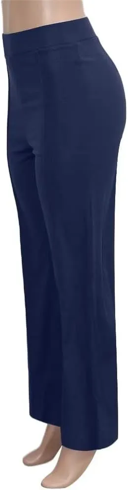 Women's Stretchy High Waisted Wide Leg Button-Down Pants Sailor Bell Flare Pants